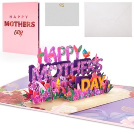 WD&CD Happy Mother‘s Day Card, 3D Greeting Happy Mother‘s Day Card, Pop Up Card Congratulation Card for Mother‘s Day Card, Best Wishes Ideal for Mom Mother