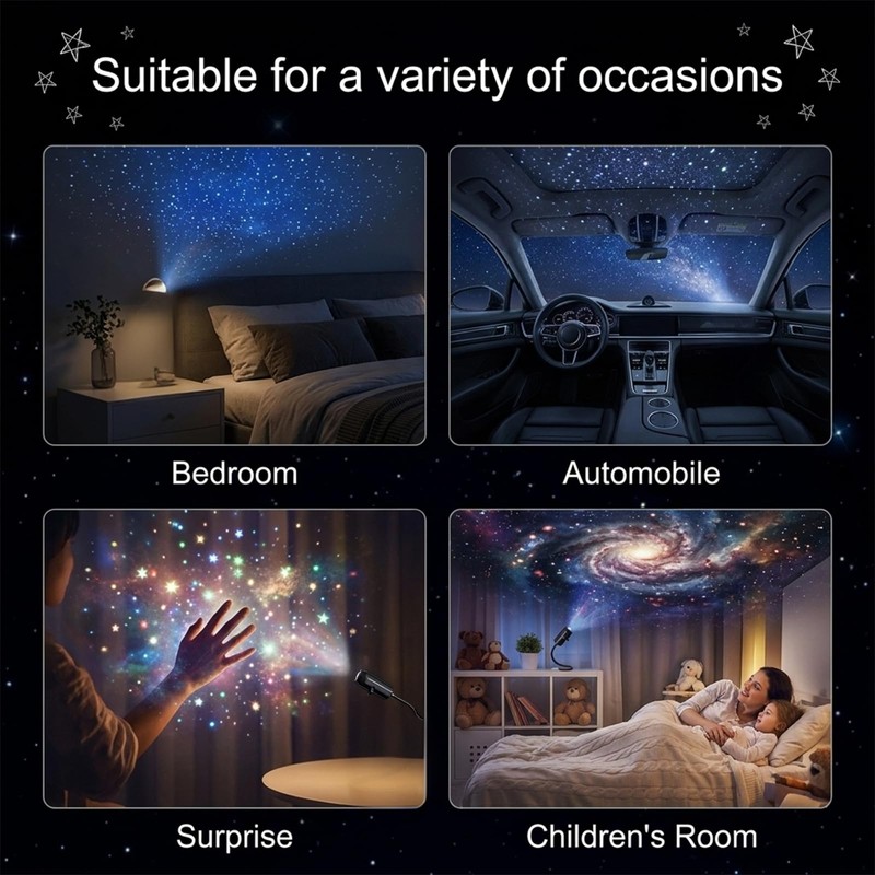 2-in-1 Star Projection & Warm Night Light – Galaxy Projector