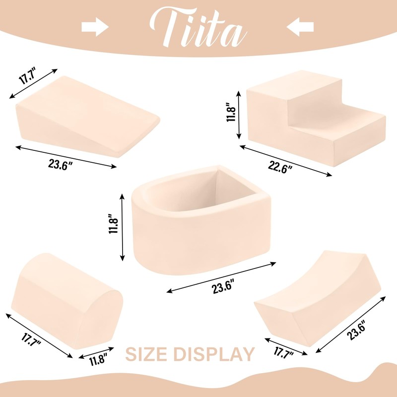 Tiita Foam Climbing Blocks with Small Ball Pit Playground for