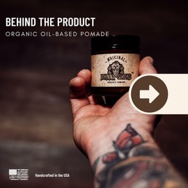Johnny Slicks Oil Based Pomade | Organic Hair Styling for Men, Low to Medium Hold | Promotes Healthy Hair Growth & Helps Hydrate Dry Skin, (Original, 4 Ounce) Veteran Owned, USA Made.