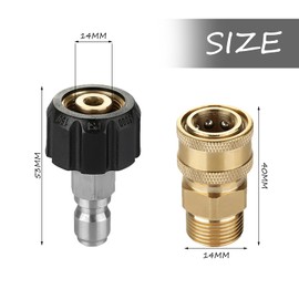2 Piece Pressure Washer Adapter, Pressure Washer Adapter Kit, M22 Washing Machine Adapter Quick Connector, Pressure Washer Gun Adapter, 1/4" Pressure Washer Hose Connector