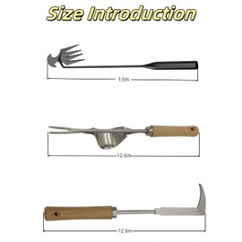 luvilly3 Pack Manual Weeders, Stainless Steel Crack Weeder Paver Moss Removal Tool, Multifunctional Gardening 6 Teeth Tool for Lawn Garden/Outdoor Enthusiasts