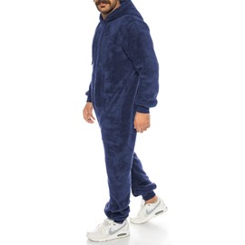 Crazy Age Women's Jumpsuit Made of Cuddly Teddy Fleece | Jumpsuit | Full Body Suit Fluffy | Homewear, Nevy(2844)