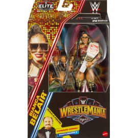Mattel WWE Elite Collection Action Figure & Accessories, Premium Live Event Bianca Belair Set, Wrestlemania with Howard Finkel Build-A-Figure Parts