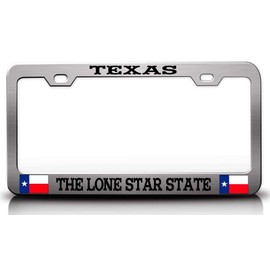 Custom Brother - Texas The Lone Star State Texas Metal Car SUV Truck License Plate Frame Ch k60