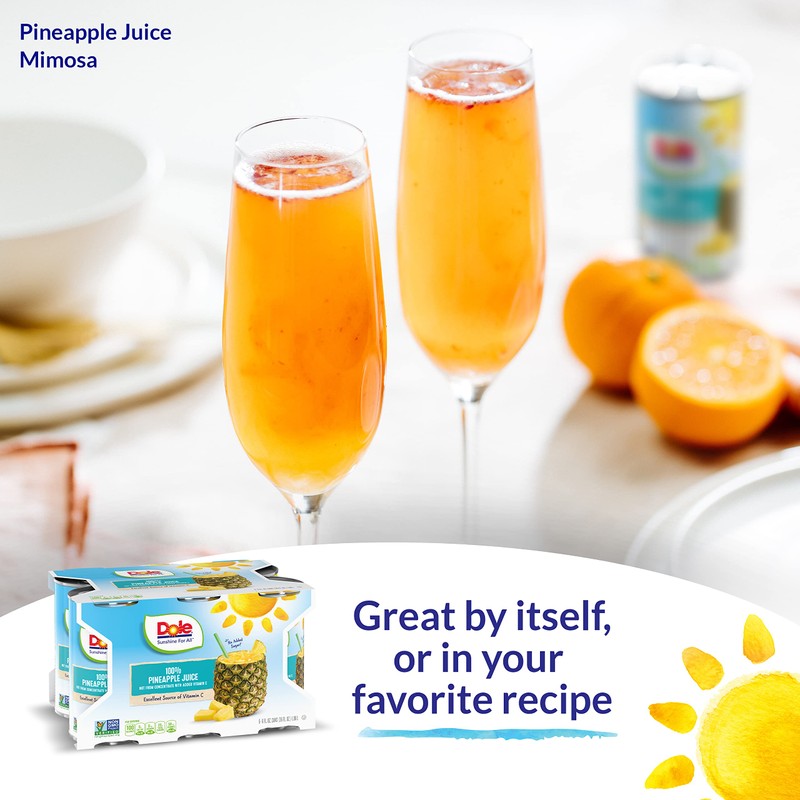 Dole Pineapple Juice, 100% Fruit Juice with Added Vitamin C,