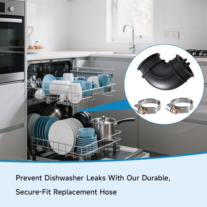 LEYURISE Dishwasher Circulation Pump To Sump Elbow Hose and Clamps