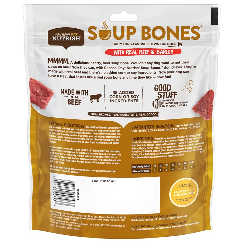 Rachael Ray Nutrish Soup Bones Dog Treats, Beef & Barley