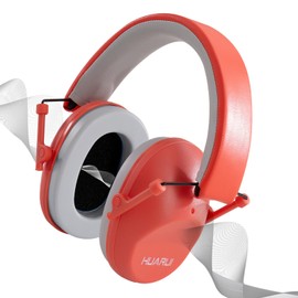 HUARUI Kids Noise Canceling Headphones SNR 28dB Safety Noise Reduction Ear Muffs for Kids Flying Travel, Concerts, Fireworks, Shooting-Jacinth