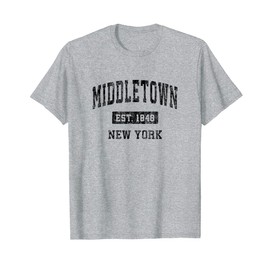 Middletown New York NY Vintage Sports Design Black Design T-Shirt