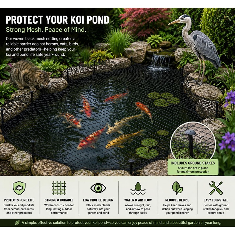 1ABOVE Koi Pond Netting Kit – 4 x 6m Heavy