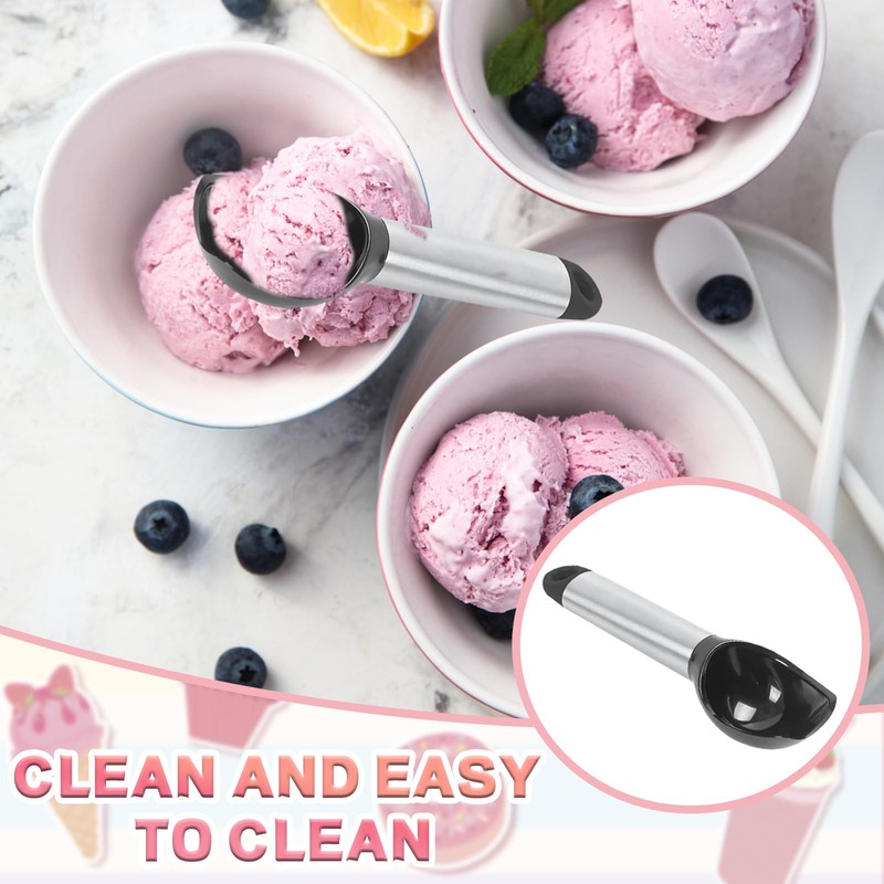 Stainless Steel Trigger Ice Cream Scoop Set – 4-Piece Professional