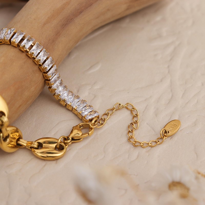 Agriajun Gold Coffee Bean Tennis Strand Bracelets for Women, Trendy