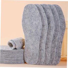 KOMBIUDA 5 Pairs Warm Wool Shoe Insoles of Durable Lightweight Inserts for Boots and Shoes Reusable Thickness for Winter Comfort