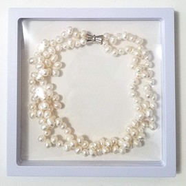 JM X-Large 7 x 7 x 0.75 Inches Transparent 3D Floating Frame Display Holder/Box/Frames for Challenge Coins, AA Medallions, Antique, Jewelry, Gift, White