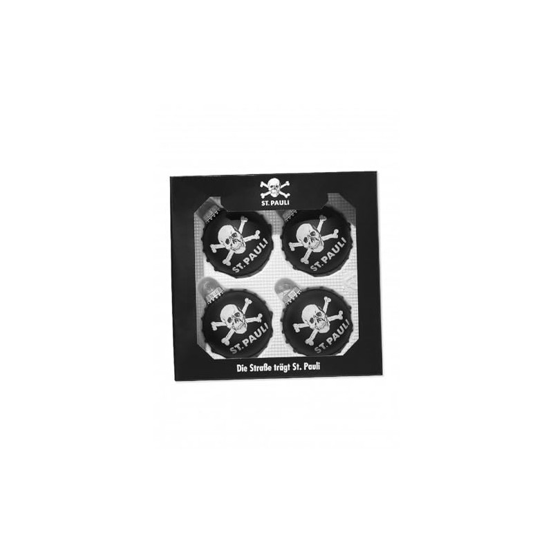 FC St. Pauli Christmas Tree Baubles Set of 4 (Black,