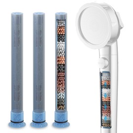 HANLIAN 3 Packs Shower Head Filter Replacement for Hard Water, KDF Shower Filter Replacement Cartridge to Improve Skin & Hair, Water Filter For Shower to Remove Chlorine, Heavy Metals & Impurities