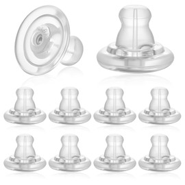EBQOSK 10pcs Silicone Earring Backs with Gold/Silver Plated Coating - Comfortable & Secure Replacements for Stud Earrings, Suitable for Men and Women (Silver)