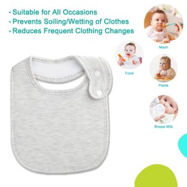 Benoxine Baby Bibs Soft and Absorbent Organic Cotton Bandana Bibs Set for Boys Girls Newborn Unisex Plain Colors 3-36 Months 12 Pcs