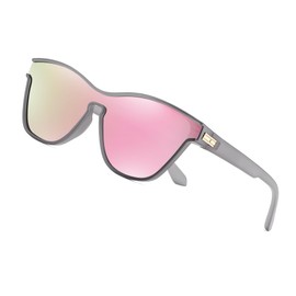 Feisedy B1092 One-Lens Sunglasses, Men's, Polarized Sunglasses, Wellington Shaped, UV400, UV Protection, UV Protection, Motorcycle Sunglasses, Lightweight, Shockproof, Sports, Driving, Running,