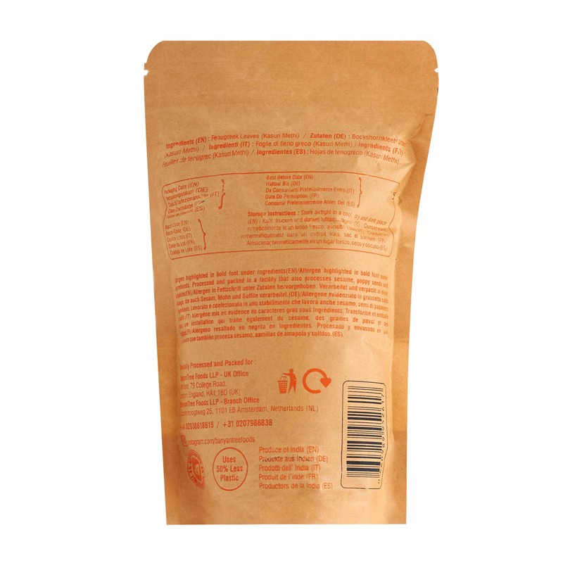 BanyanTree Foods Premium Kasuri Methi (Premium Dried Fenugreek Leaves 70g)~All