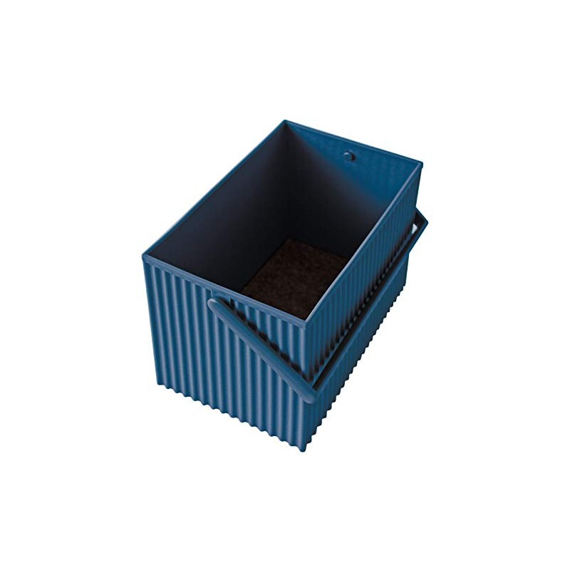 ハンドル付きバスケット ネイビー M【W14.2×D24.8×H15.5cm】『セルテビエ オムニオッフル ニュートラル』