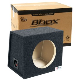 Bbox Single 10 Inch Subwoofer Sealed Enclosure - Car Subwoofer Box & Enclosures - Premium Subwoofer Box Improves Audio Quality, Sound & Bass - Red & Black Spring Terminals - Charcoal