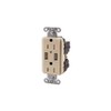 Hubbell Wiring USB15X2LA Standard Size USB Charger Duplex Receptacle