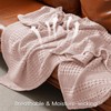 PHF 100% Cotton Waffle Weave Throw Blanket, Soft Lightweight Breathable