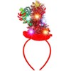 Reaky Light Up Christmas Headband Led Red Christmas Hat Headbands