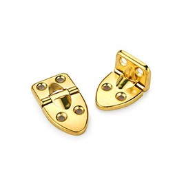 Highpoint 90 Degree Stop Hinge, Brass Plated, 2-1/16" X 1-1/8" Pair