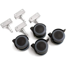 Design61 Universal Casters Wheels with Universal Socket 16 mm Rubber Swivel Castor Wheels Floor Castors with Brakes Plate Guard with Pack of 4)