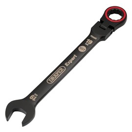 Draper 03926 Expert HI-TORQ Metric Flexible Head Ratchet Combination Spanner, 19mm, Black