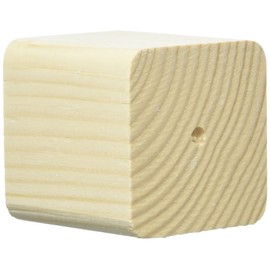 Rayher Hobby Rayher 62837000 Holz-Sockel massiv, 6,5x6,5x6,5 cm, mit Loch, Halterung für Sterne oder Kugeln am Stab, Holzblock aus Fichte, Holz-Würfel massiv, mit Loch für Metall- oder Holzstab, Beige