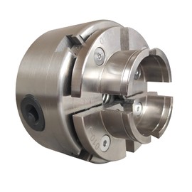 4 Inch Wood Lathe Chuck Set 1" x 8 tpi & 3/4"x16TPI Adapter, Nickel Plated, Self Centering 4 Jaw Wood Turning Chuck (4 inch Chuck With Round Jaw)