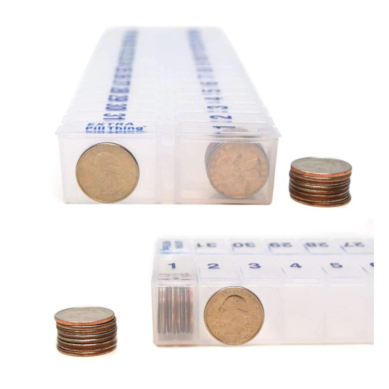 PILL THING Large Clear Personal Pill Dispenser With Am Pm