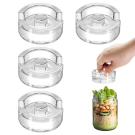 9Pcs Fermentation Glass Weights with Easy Grip Handles, Clear Canning Weights and Pickling Glass Weight for Wide Mouth Mason Jars, Fermenting Kit, Kimchi, Sauerkraut (9)
