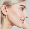 Gold Bamboo Hoop Earrings For Women Trendy,14K Gold Plated Dangle