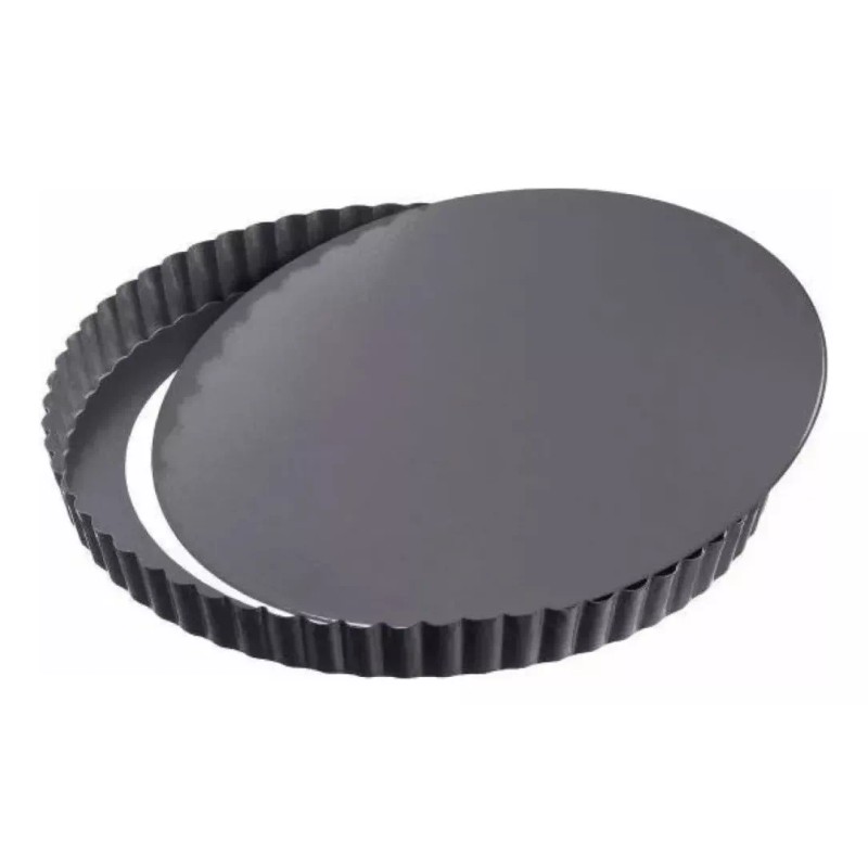 Molde Hornear Pay Desmontable Reposteria Antiadherente 26 Cm Color Negro