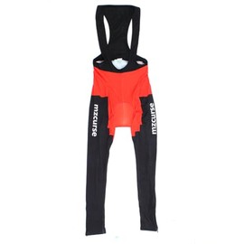 mzcurse Men's Long Bib Pants Bicycle Tights Braces Trousers 3D Padded (Red1, Large,Please Check The Size Chart)