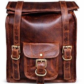 american blue Leather Motorcycle Saddle Bag Tool Bag Brown