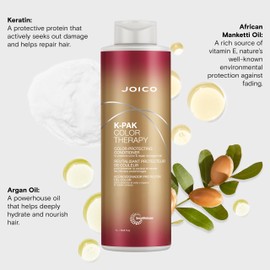 Joico Joico K-PAK Color Therapy Color-Protecting Conditioner | For Color-Treated Hair | Boost Shine & Elasticity | Repair Breakage | Rebuild Damaged Hair | With Keratin & Argan Oil | 33.8 Fl Oz