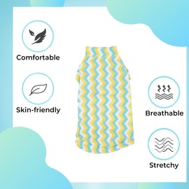 Sphynx Cat Cooling Shirt for Summer, Quick Dry Shirt Breathable UPF 50+ Shirt for Cats & Small Dogs Apparel, Summer Vest for Cats (Waves, XX-Large(11-14lbs))