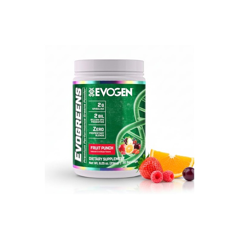 Evogen Evogreens | Superalimento verde de alto rendimiento, espirulina, granada,