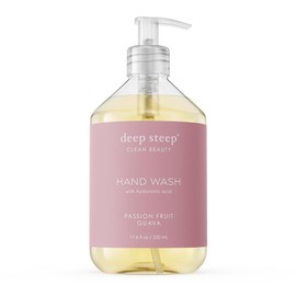 Deep Steep Liquid Hand Wash, Passion Fruit Guava, 17.6 oz – Moisturizing Cleanser with Olive Oil, Aloe Vera, Glycerin & Hyaluronic Acid – Vegan, Clean Beauty, Soft & Nourished Hands