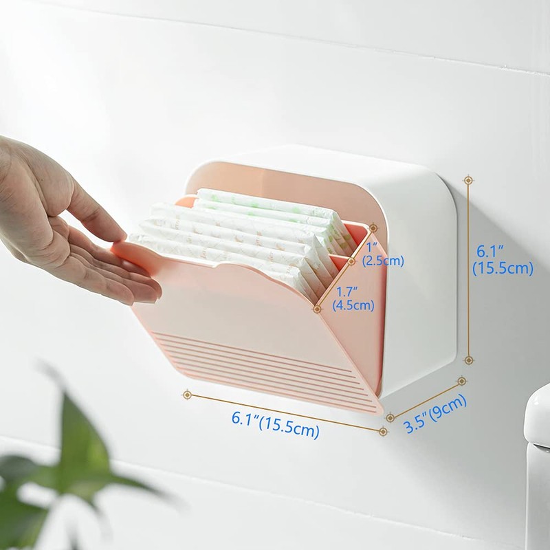 Poeland Wall Mounted Small Items Storage Box Sanitary Napkin Organizer