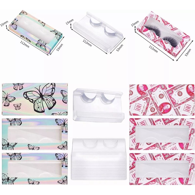 Voittozege Caja De Embalaje Voittozege Para 50 Pestañas Con Bandeja