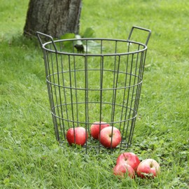 Agrarflora Wire Basket 15 Litres, Diameter 300 x 340 mm, Garden Basket Made of Robust Metal, Stackable Mesh Basket for Home and Garden, Fruit Basket, Harvest Basket, Potato Basket, Household Basket