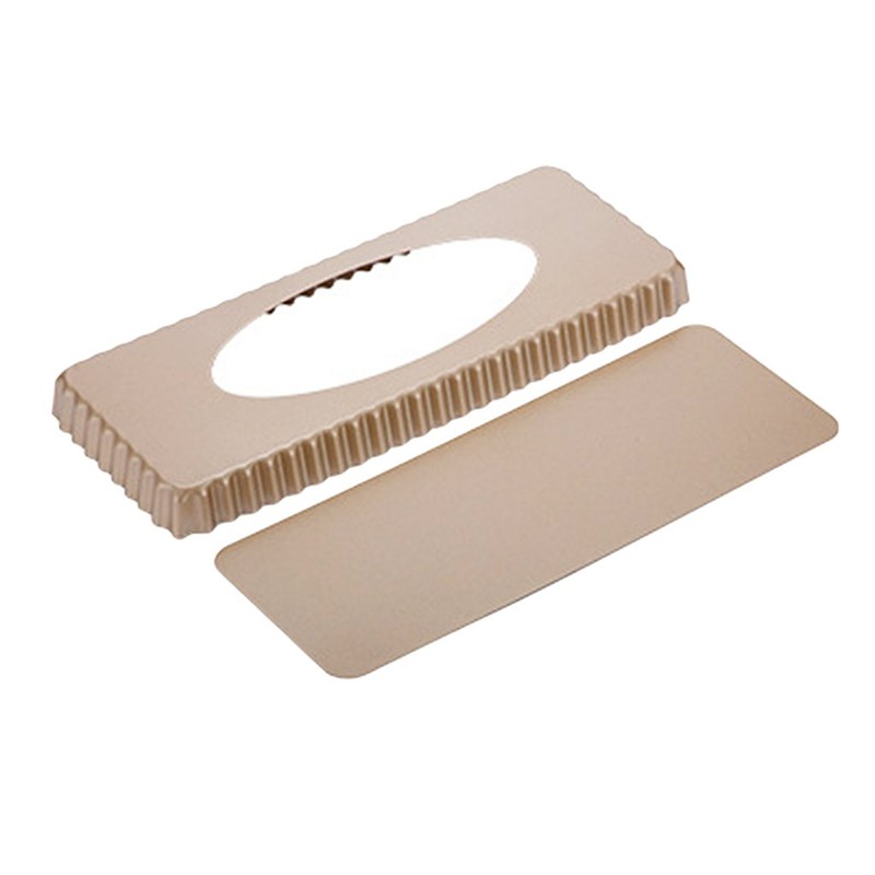 Fenteer Rectangular Fluted Square Non-Stick Quiche/Tart Pan Loose Removable Bottom