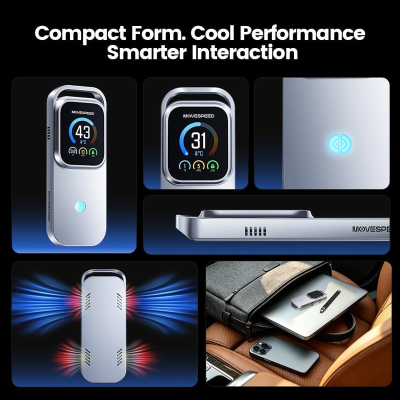 MOVE SPEED AC10 Smart Touchscreen SSD Enclosure, 10Gbps USB-C M.2